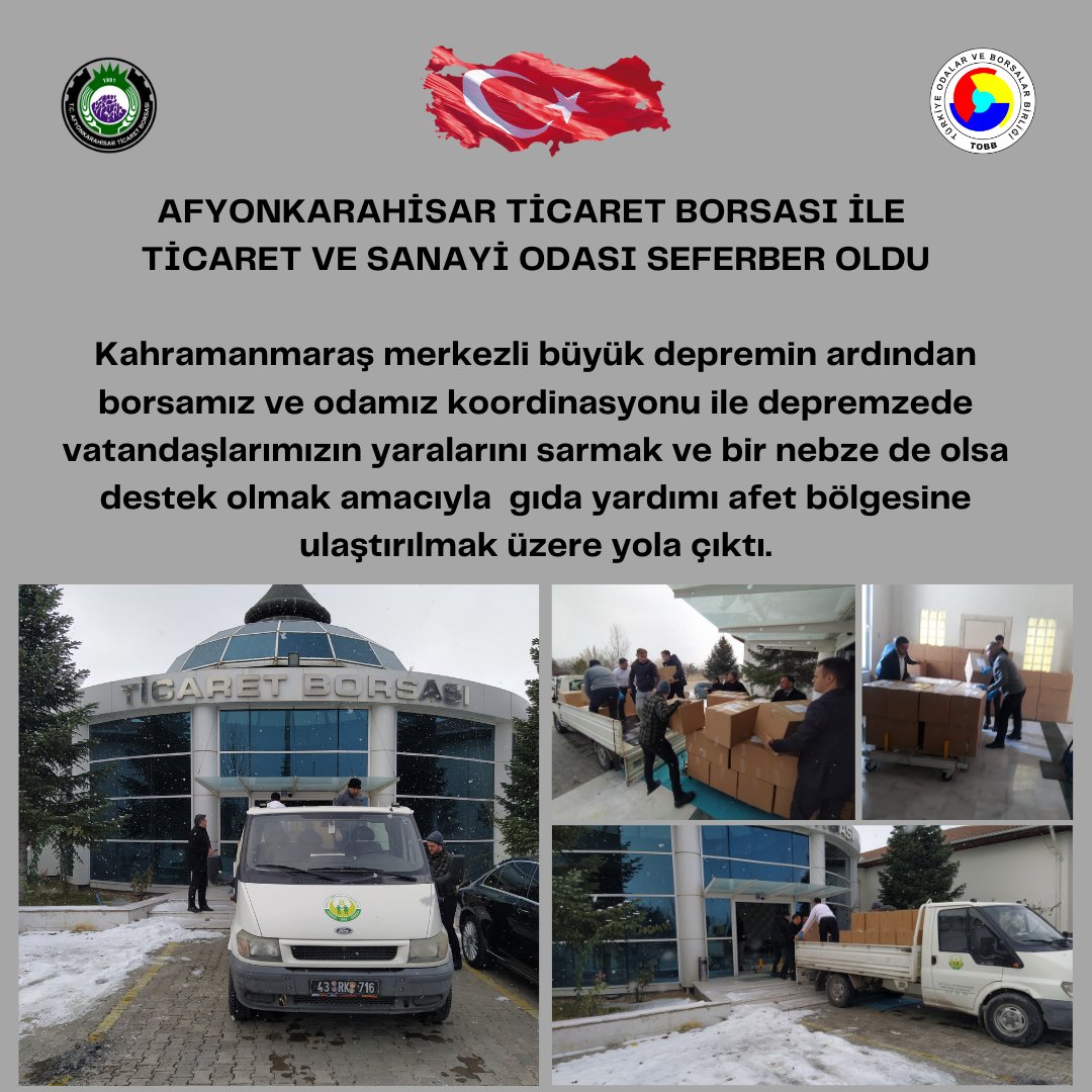 AFYONKARAHİSAR TİCARET BORSASI İLE  TİCARET VE SANAYİ ODASI SEFERBER OLDU